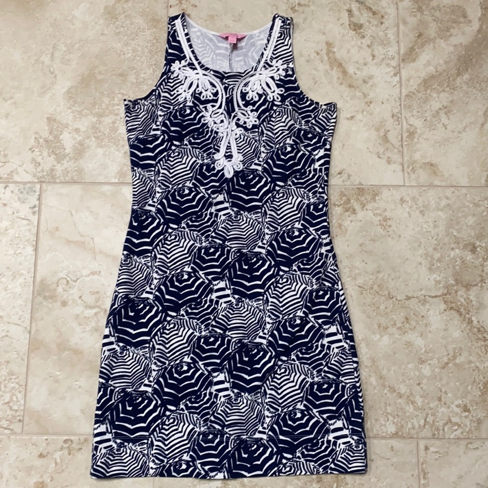 Lilly Pulitzer Navy/white umbrella dress! - Picture 1 of 4
